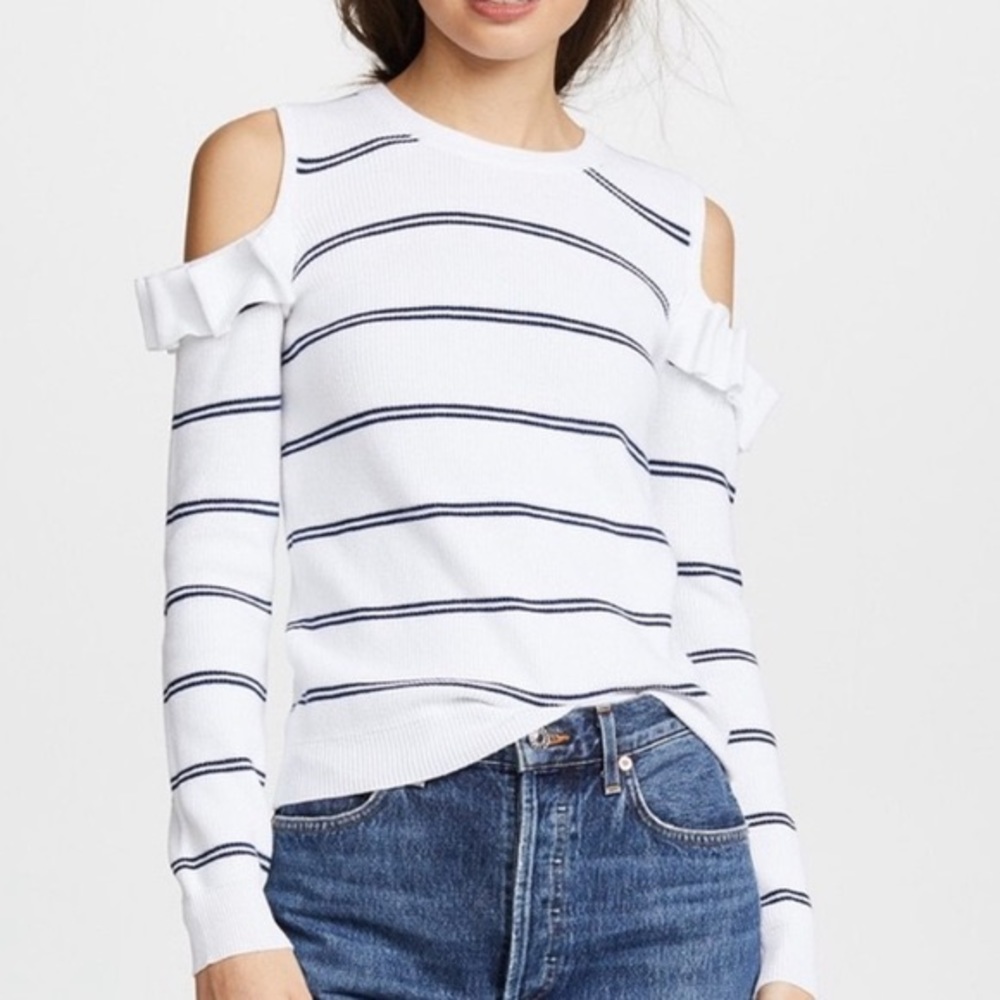 Jack by BB DAKOTA Knit Sweater Striped Ruffle Top